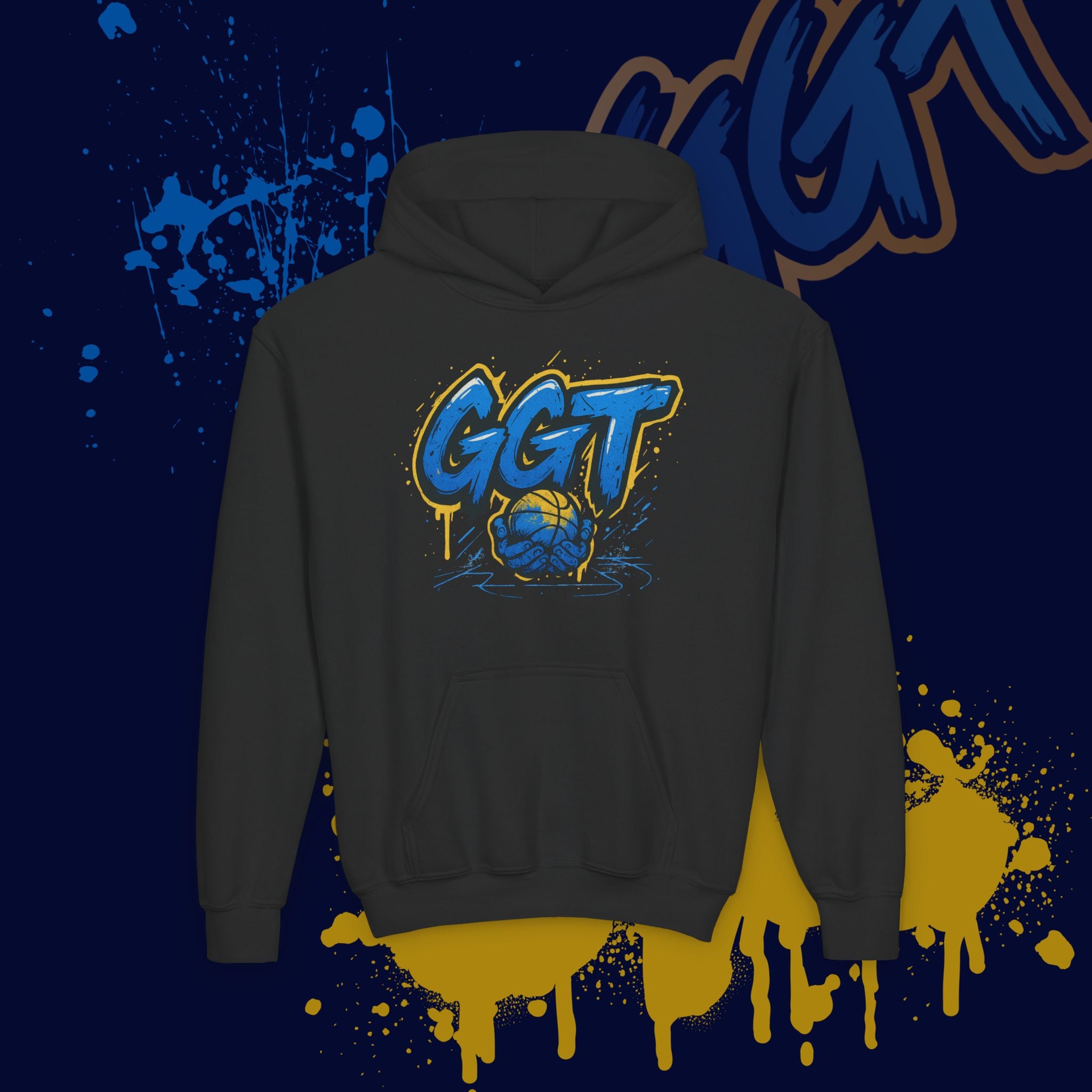 Youth GGT Logo Remix Hoodie - Blue Letters