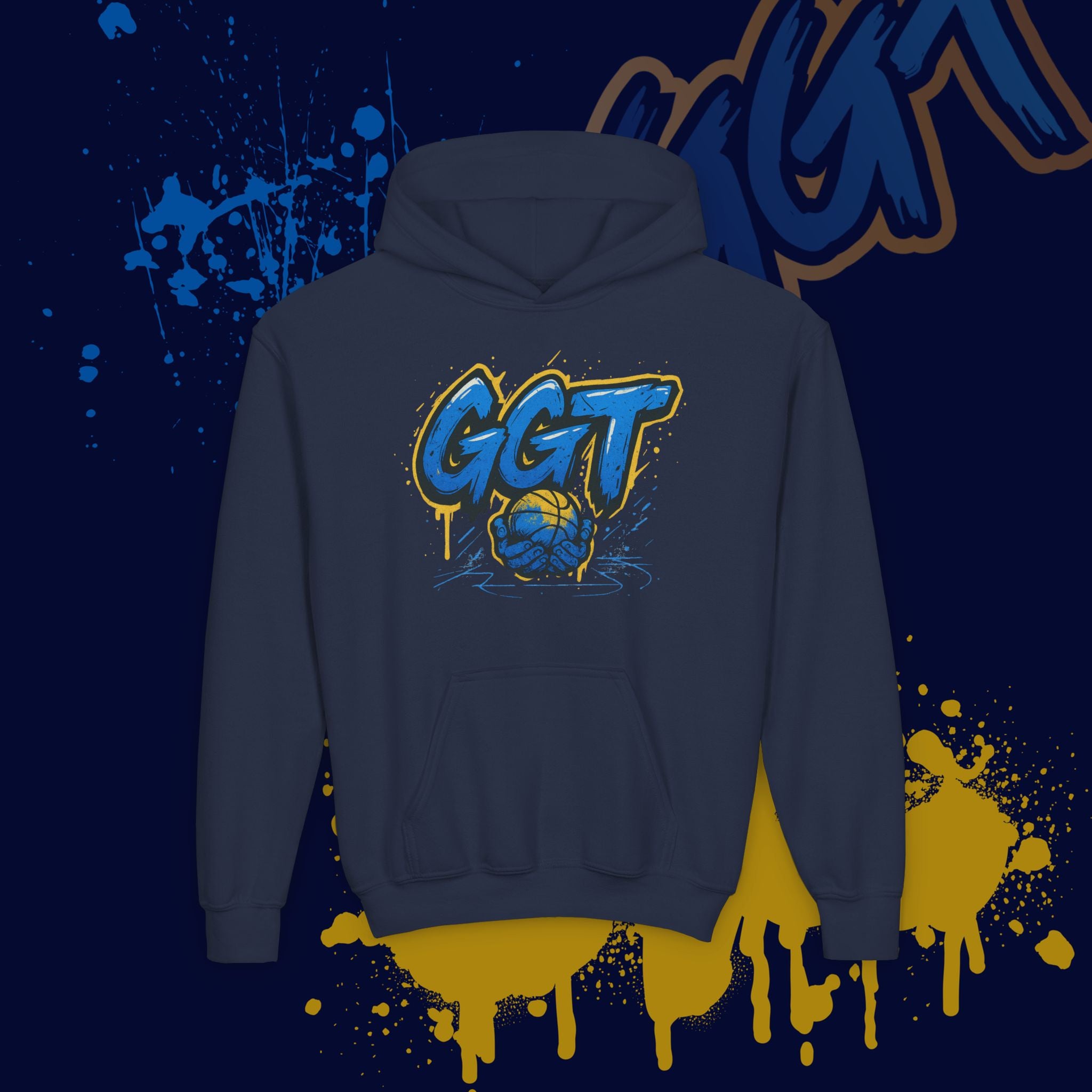 Youth GGT Logo Remix Hoodie - Blue Letters