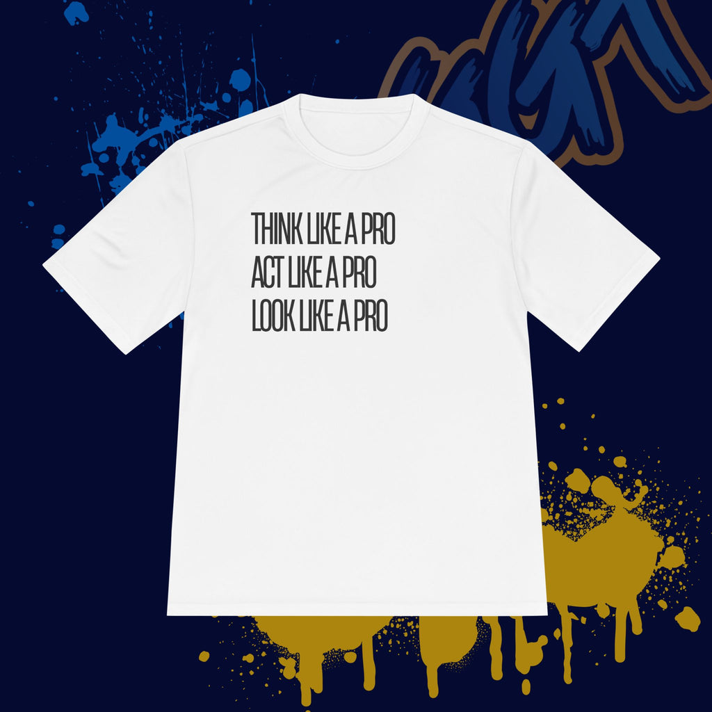 Think Like a Pro Basketball - White Tee Quick Dry
